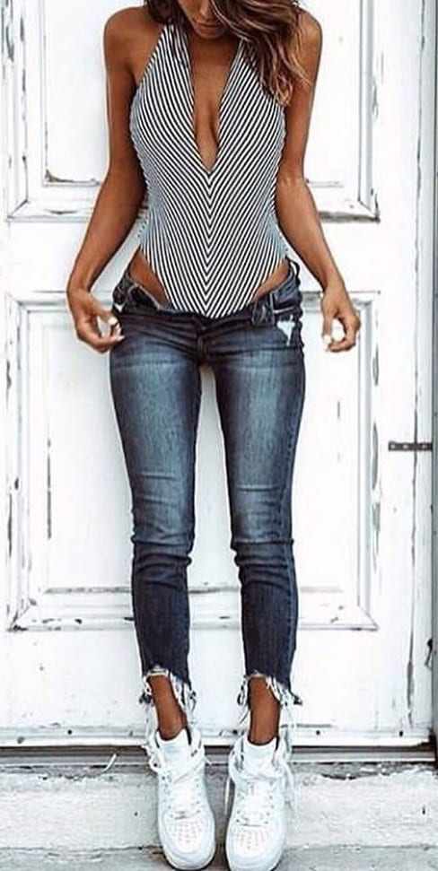 high top sneakers with jeans