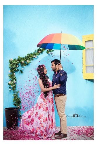 Floral gown for Pre wedding photo shoot - Theunstitchd Women's Fashion Blog