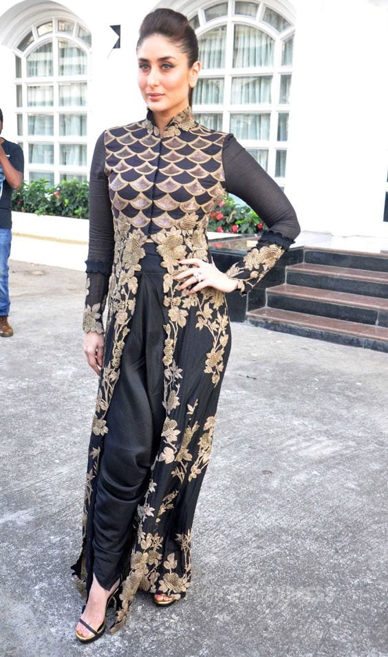 kareena kapoor black dhoti pants style outfit - Theunstitchd Women's Fashion Blog kareena kapoor black dhoti pants style outfit - Theunstitchd Women's Fashion Blog