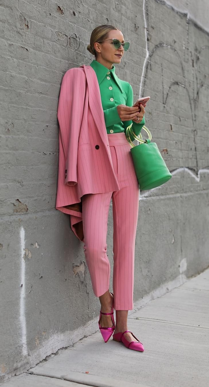 pink suit outfit
