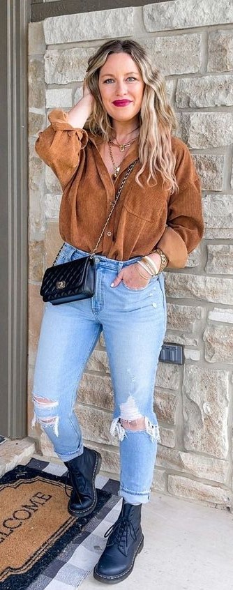 Distressed Jeans and Combat Boots Theunstitchd Women s Fashion Blog