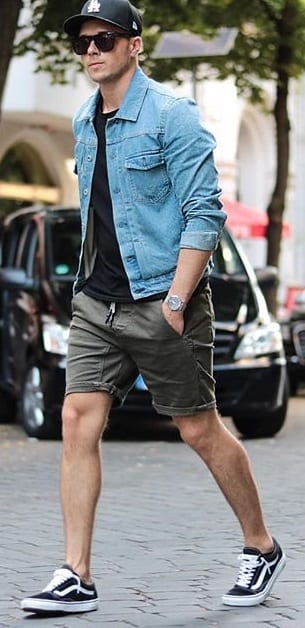jean shirt and shorts