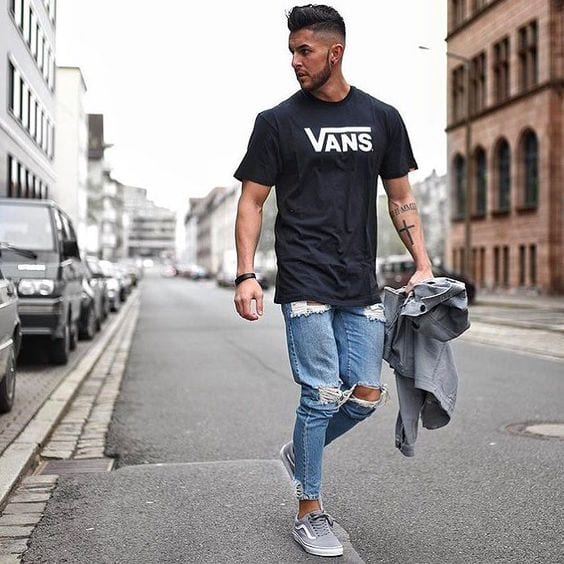vans and jeans outfit mens