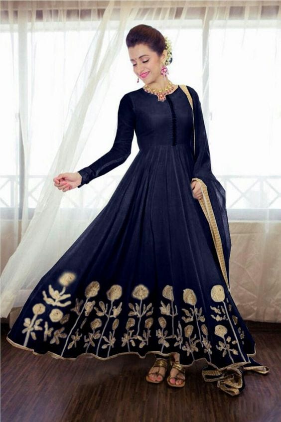 green emerald velvet dress Elegant Plain Anarkali Suit  Gracious You