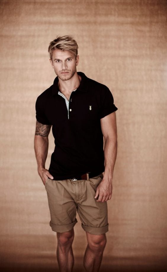 polo shirt and shorts for men outfit