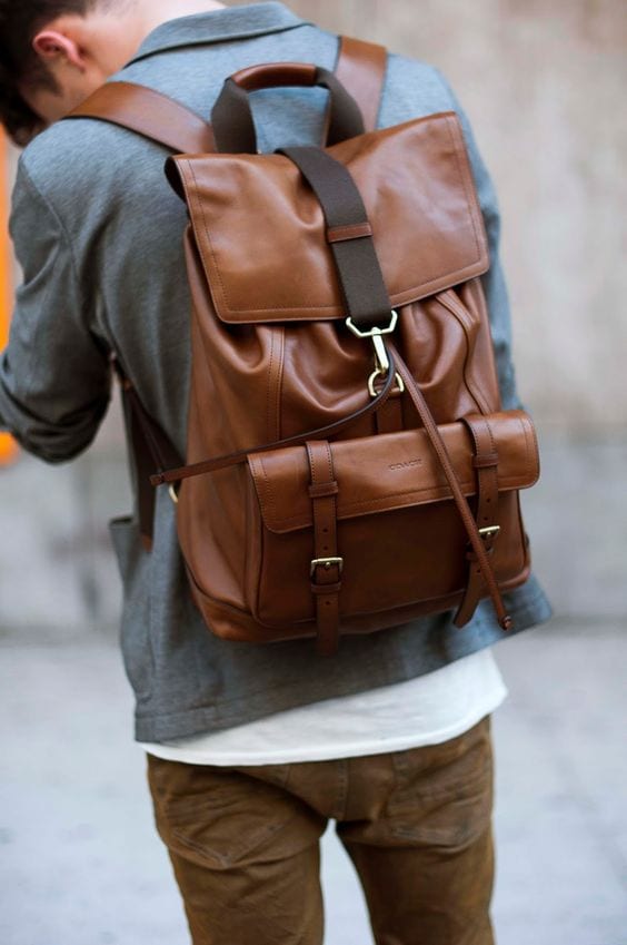 leather backpack for men