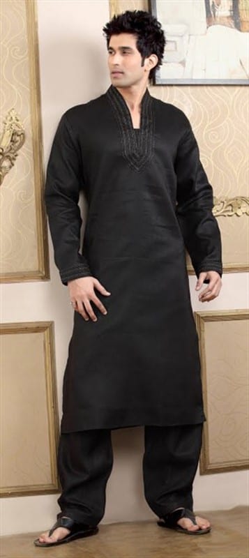 black pathani kurta