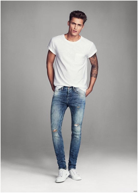 casual outfit white t shirt and jeans