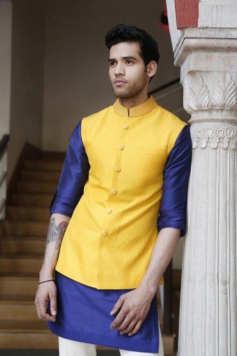 kurta with waistcoat diwali dressing style