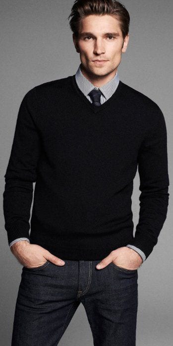 black sweater formal look