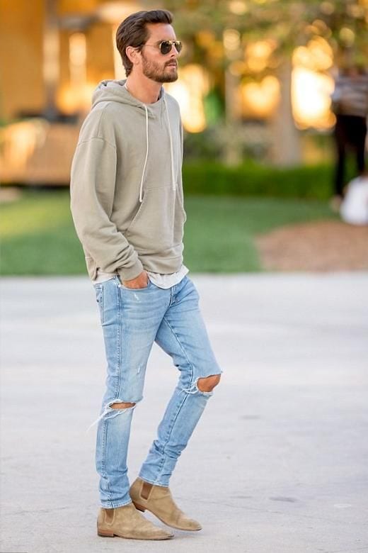 Scott Disick Ripped jeans look