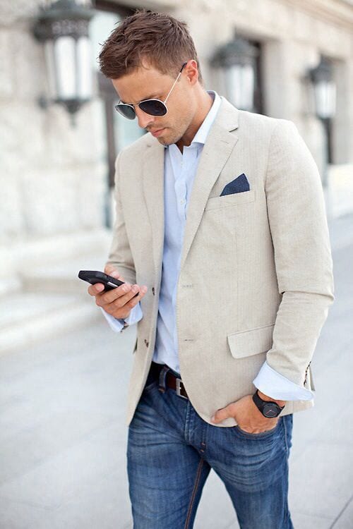 blazer with jeans outfit for men