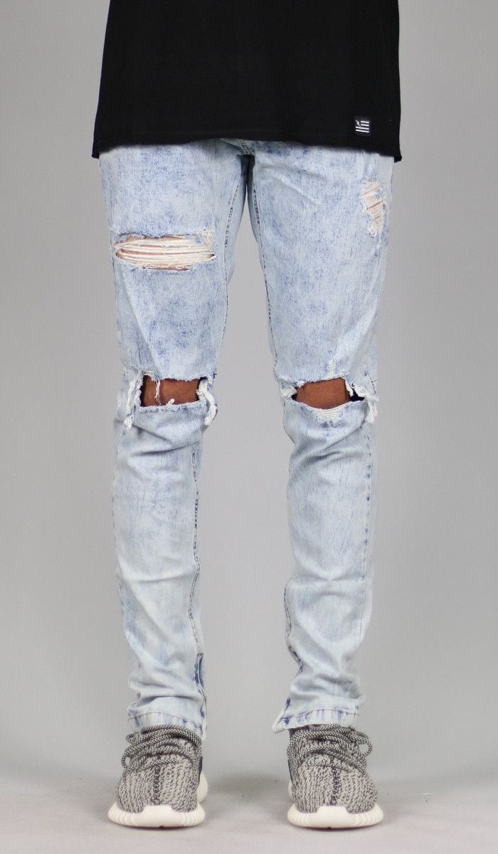 light blue ripped jeans