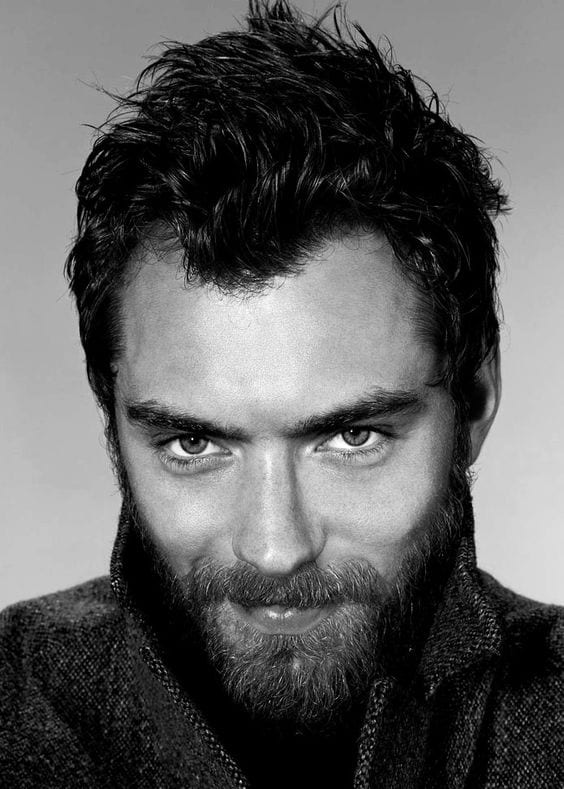 jude law oval face shape beard style