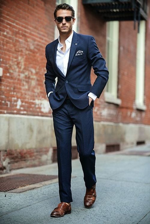navy blue classic suit