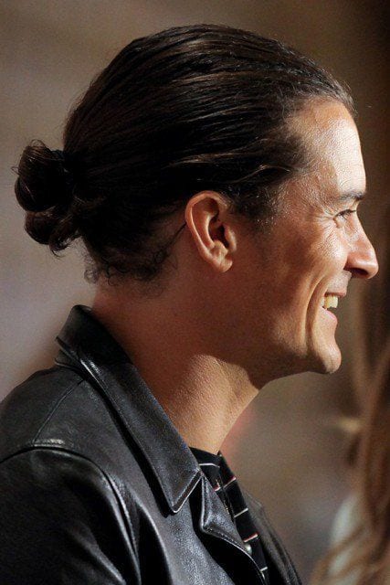 Orlando Bloom man bun