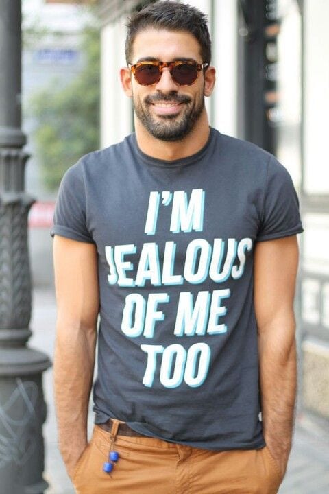 slogan t shirt - im jealous of me too