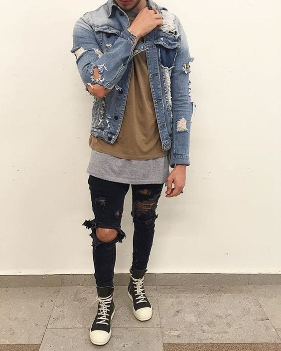 distressed outfit men