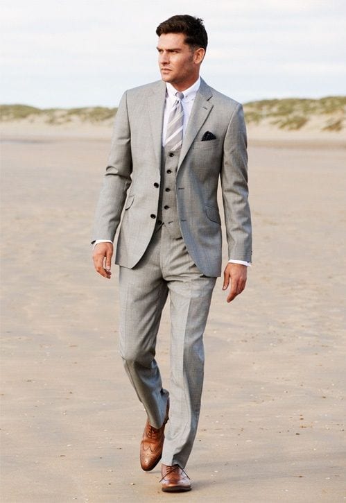 Light grey suit for men deals
