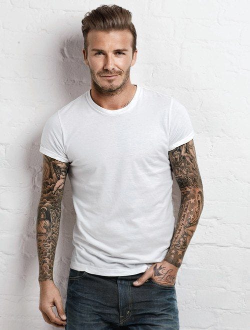 david beckham white tshirt look