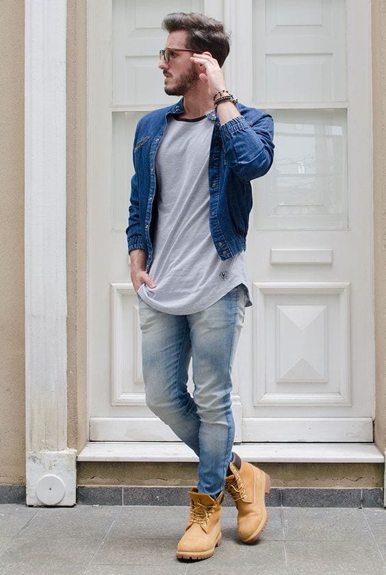 denim jeans outfit for men