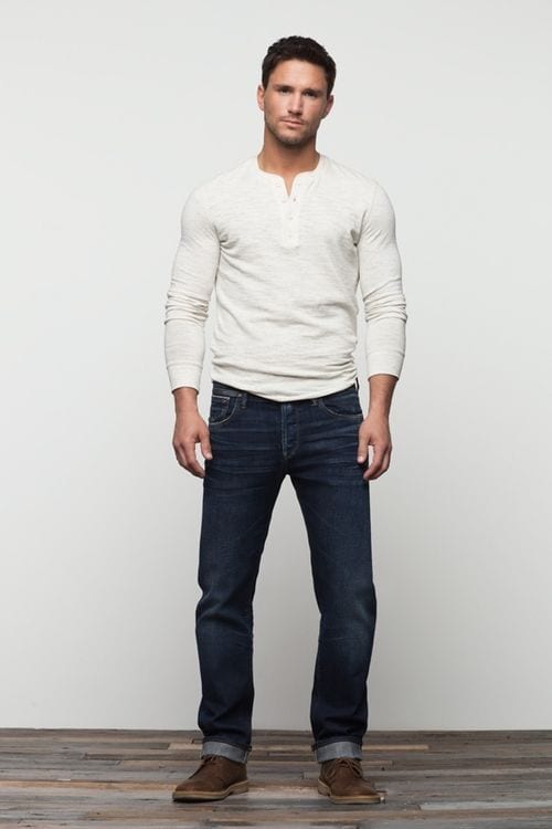 white Henley outfit for men