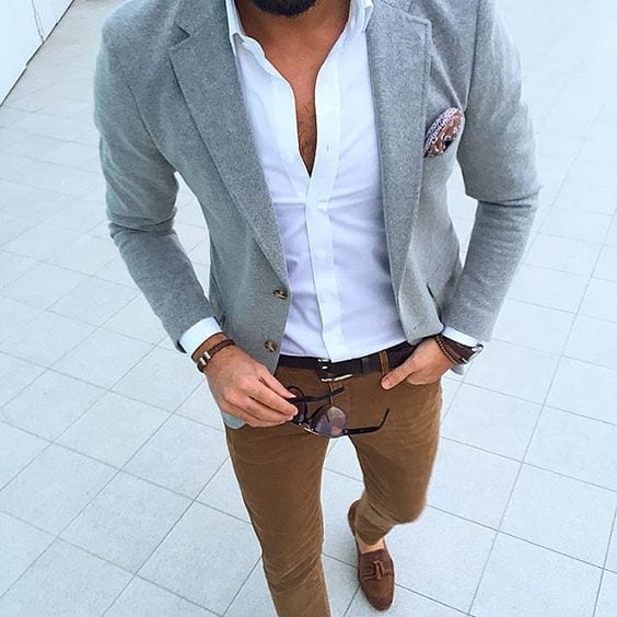 tan chino outfit