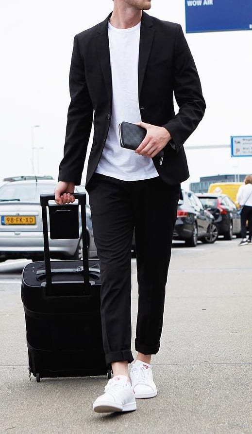 The perfect shoe color combination with black suit – Flex Suits