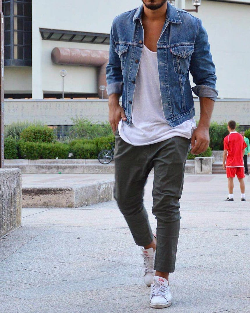 Denim jacket and white t shirt 2025