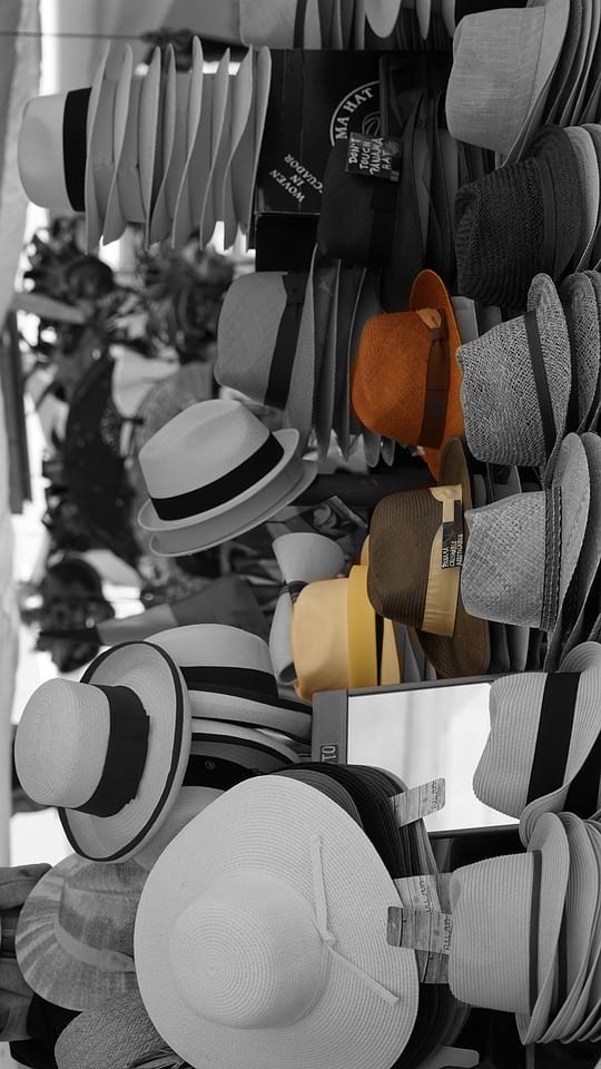 collection of panama hats