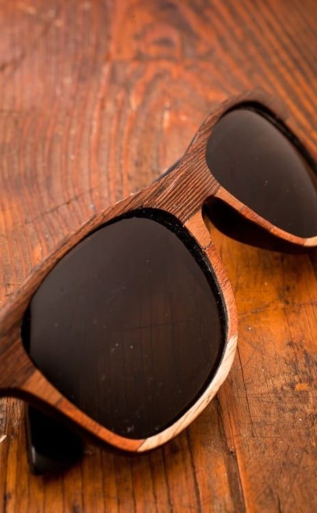 coloured wooden frame sunglasses