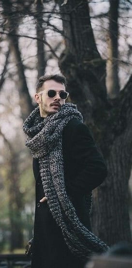 long knit scarf for men