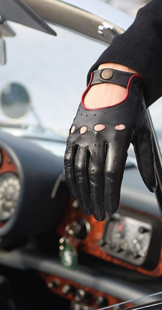 black leather gloves for men