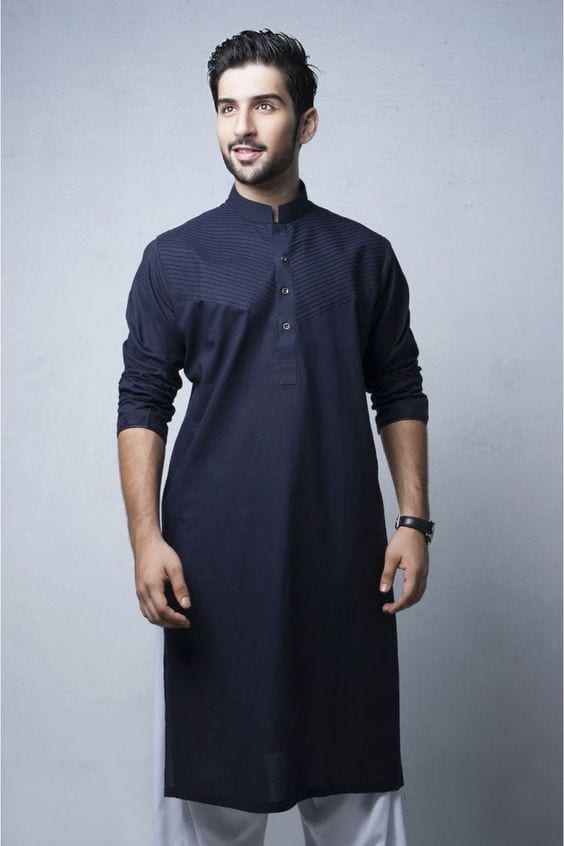 classic navy blue kurta