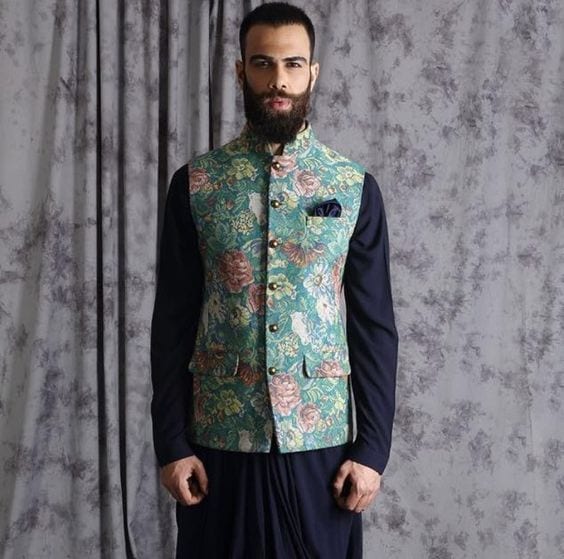 floral nehru jacket