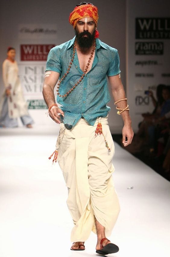 indo-western shirt and dhoti