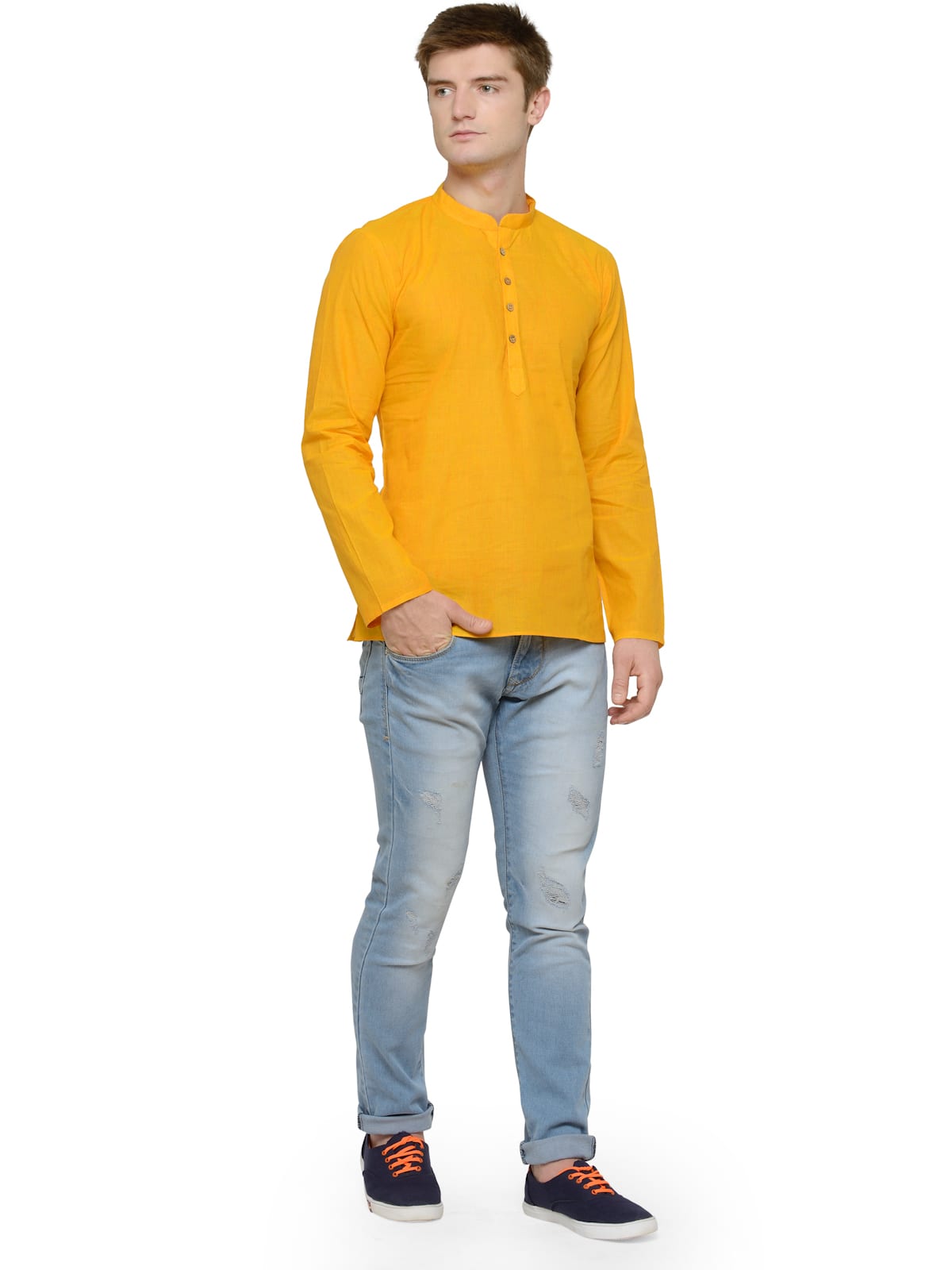 kurta with denim for haldi