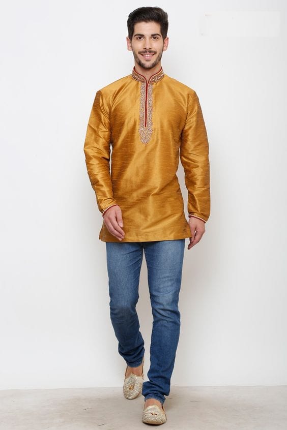 kurta with embroidery for haldi