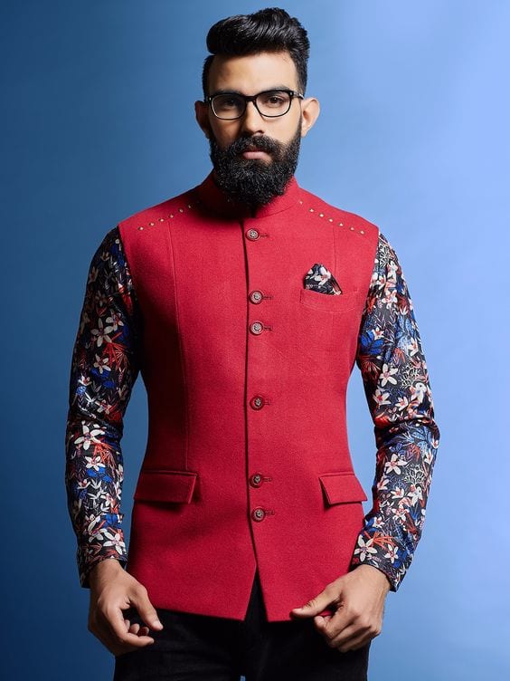 nehru jackets with floral