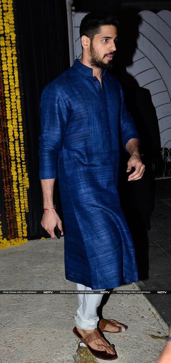 siddhartha malhotra blue kurta look