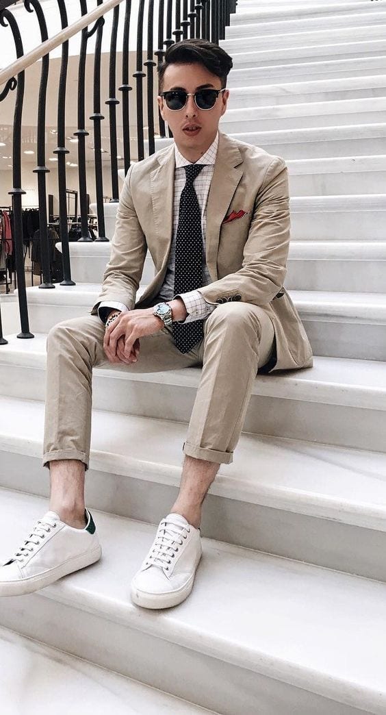suits and white shoes