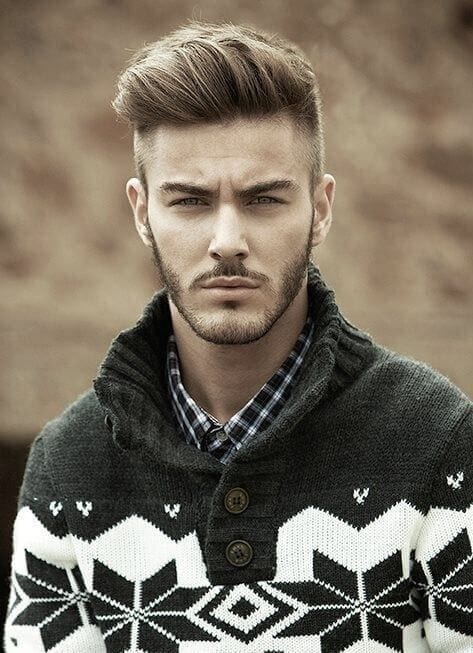 pompadour side part men