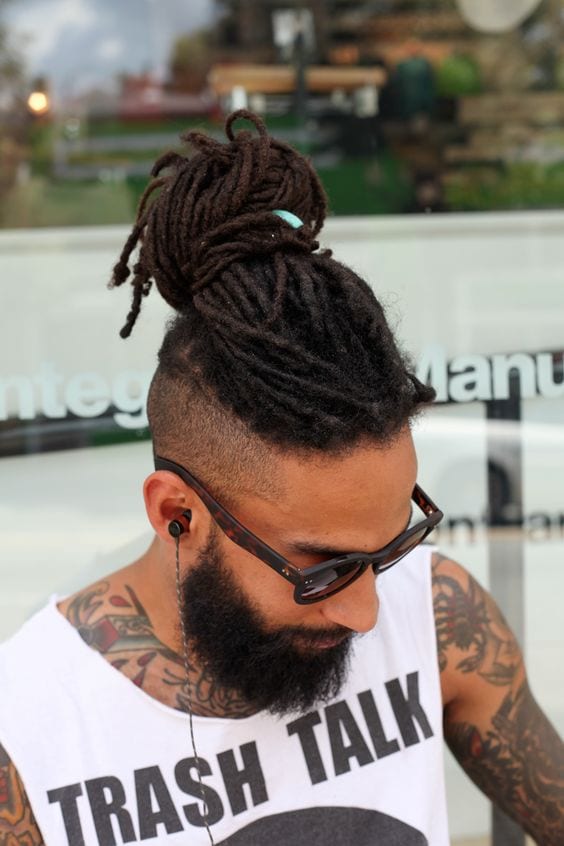 Trendy High man bun