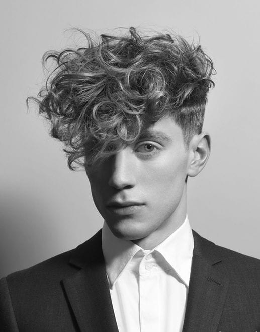 best curly side part for men