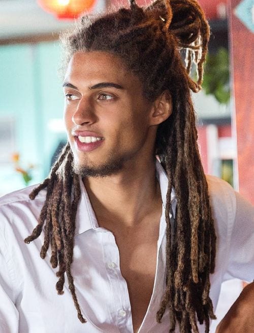 best half up man bun dreadlocks