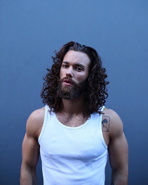 curly hairstyles and beard
