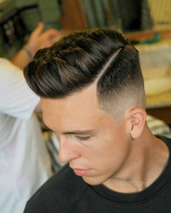 gentleman skin fade pompadour