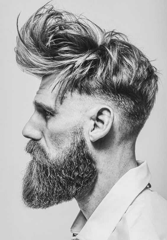 messy undercut with beard styles