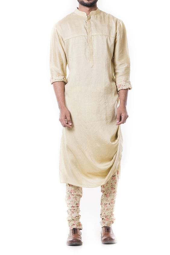 printed pajama with plain kurta look