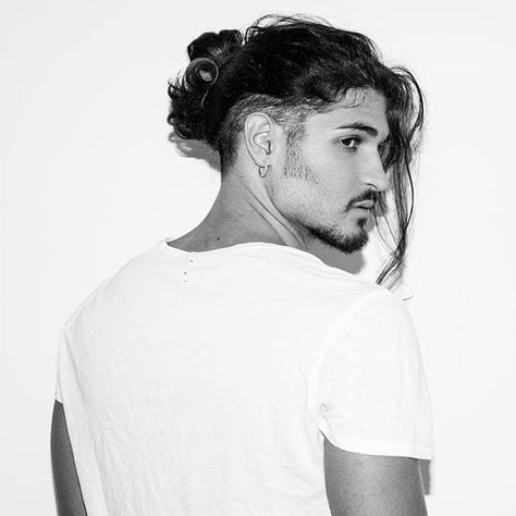 stylish man bun fade